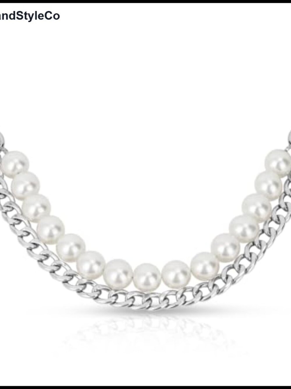 14mm Pearl Chunky Purse Chain Handbag Charm Silver Accessory